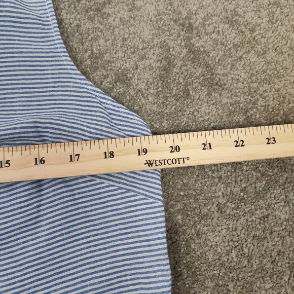 Style & Co Women's Boho Tunic Dress Blue White Striped Size Medium Eyelet Floral - Picture 7 of 8